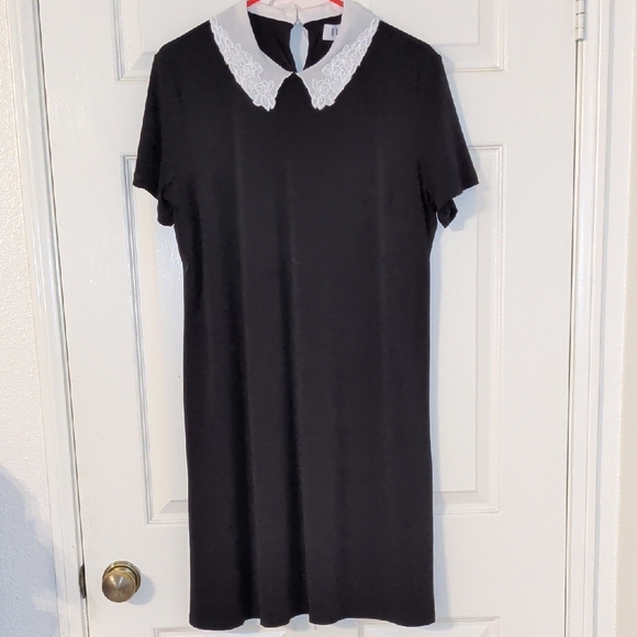 Elle Dresses & Skirts - Elle Black Dress with White Collar Accent